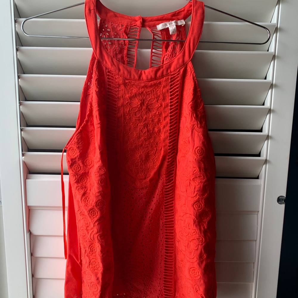 skies are blue red sleeveless top